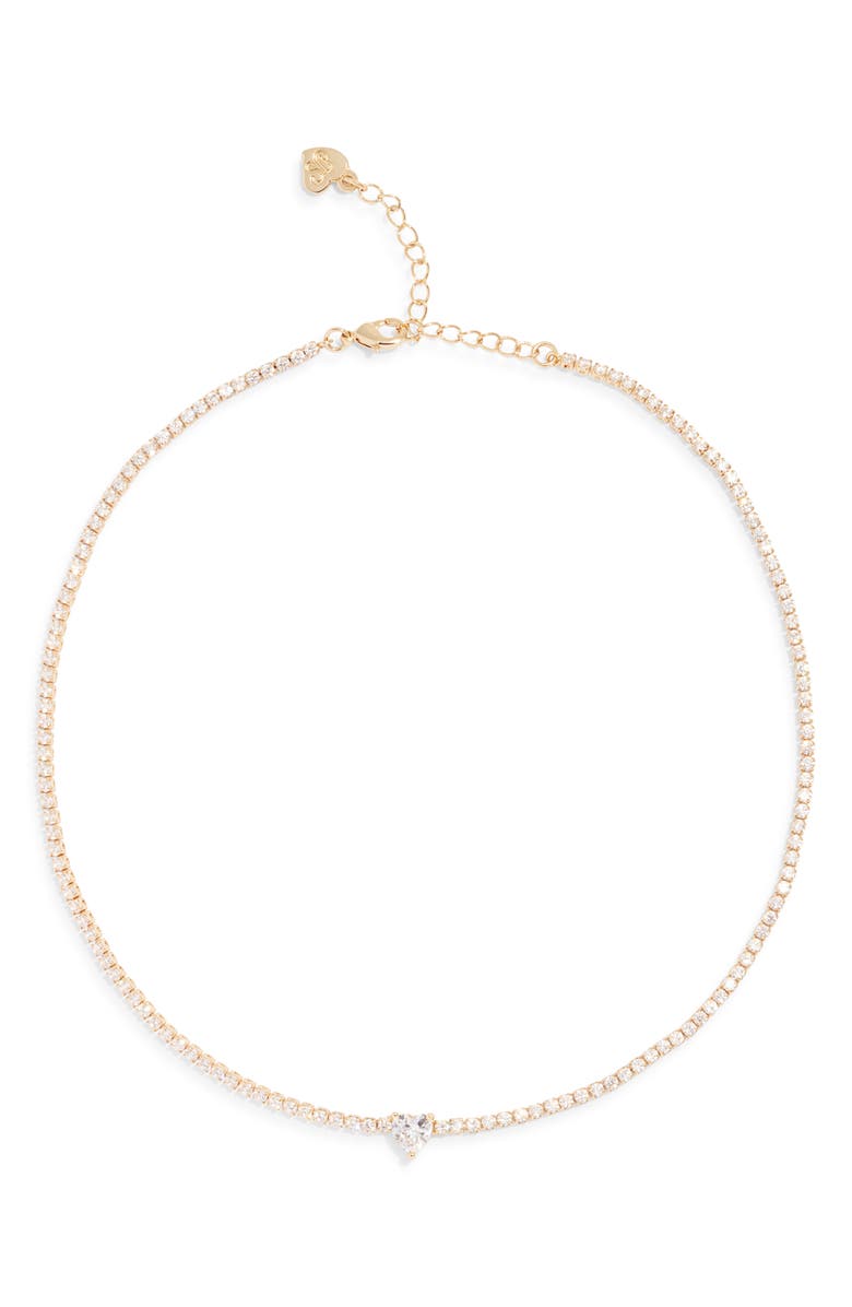 FRASIER STERLING In a Heartbeat Tennis Necklace, Main, color, Gold