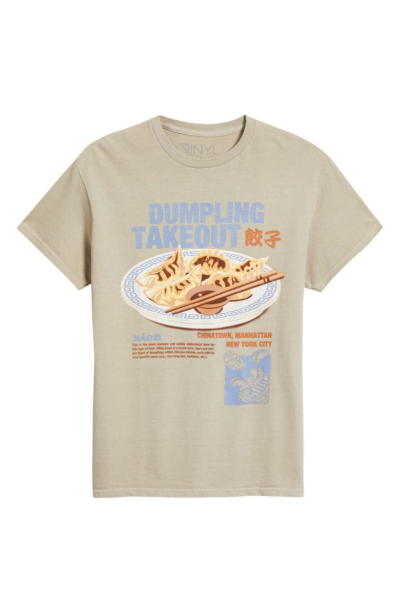 Vinyl Icons Dumpling Cotton Graphic T-Shirt, Alternate, color, Tan