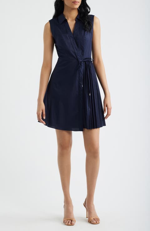 Pleated Wrap Minidress