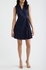Halogen® Pleated Wrap Minidress