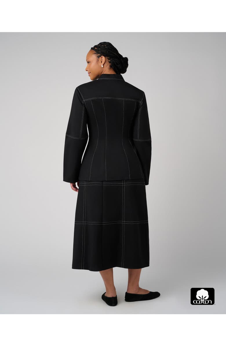 WeWoreWhat Structured Balloon Sleeve Shirt, Alternate, color, Black