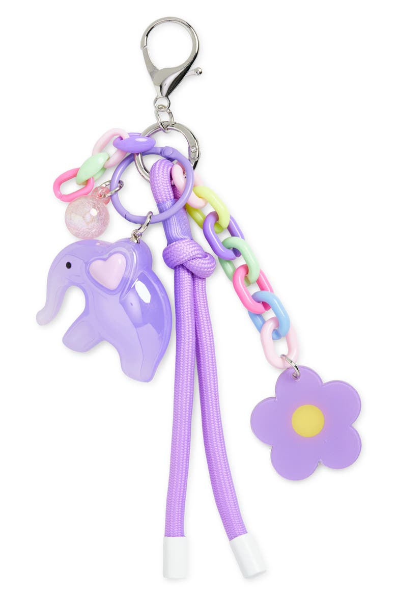Kids' Purple Elephant Bag Charm, Main, color, PURPLE
