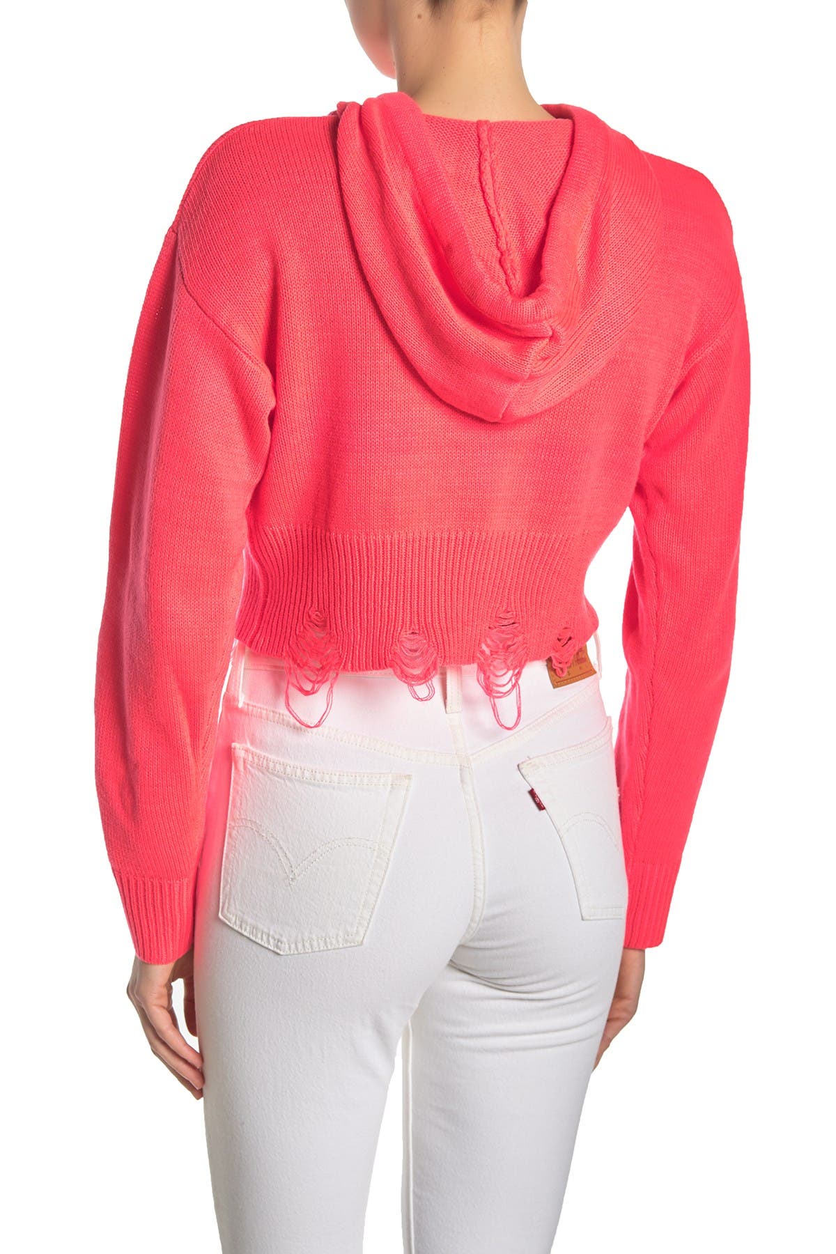 NSR Hooded Distressed Sweater (Women) | Nordstromrack
