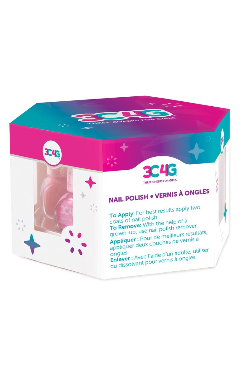 Three Cheers For Girls 3C4G Pink & Gold Glamorous Nail Polish Hexagon 5 Bottles, Alternate, color, Multicolored