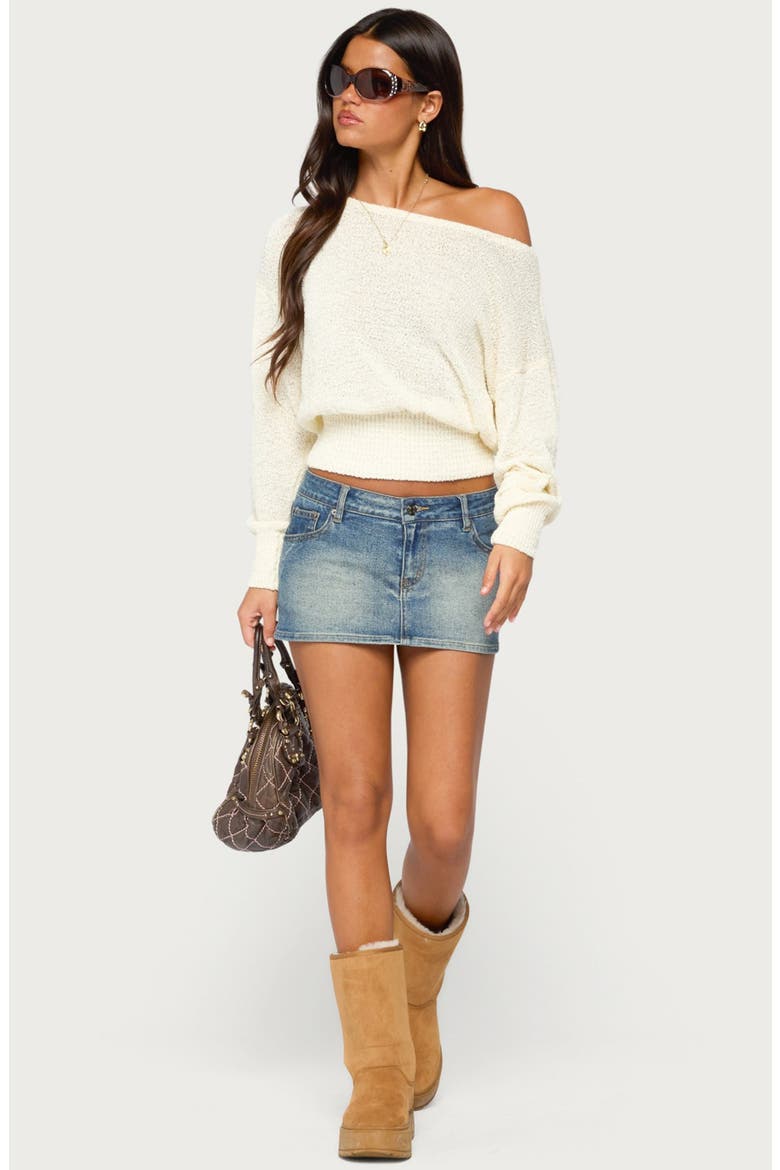 Parra Textured Off the Shoulder Sweater, Alternate, color, CREAM