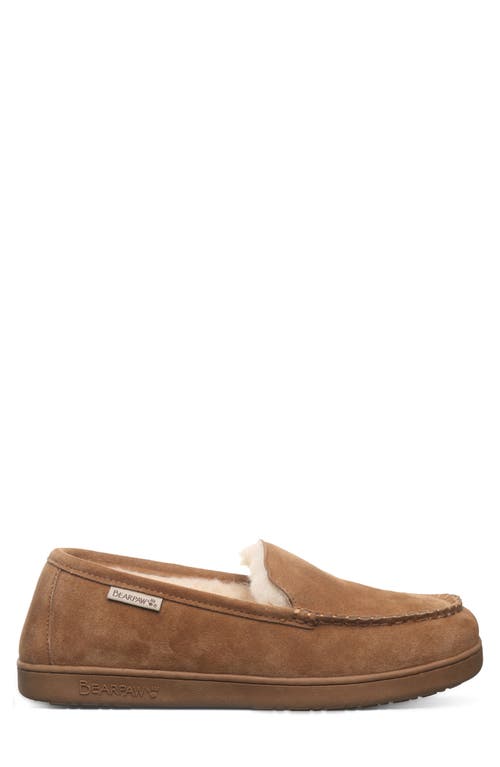 Bearpaw Brian Suede Faux Fur Wool Blend Lined Slipper In Hickory