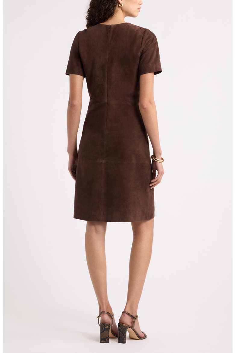 Short Sleeve Suede Dress, Alternate, color, BROWN COFFEE
