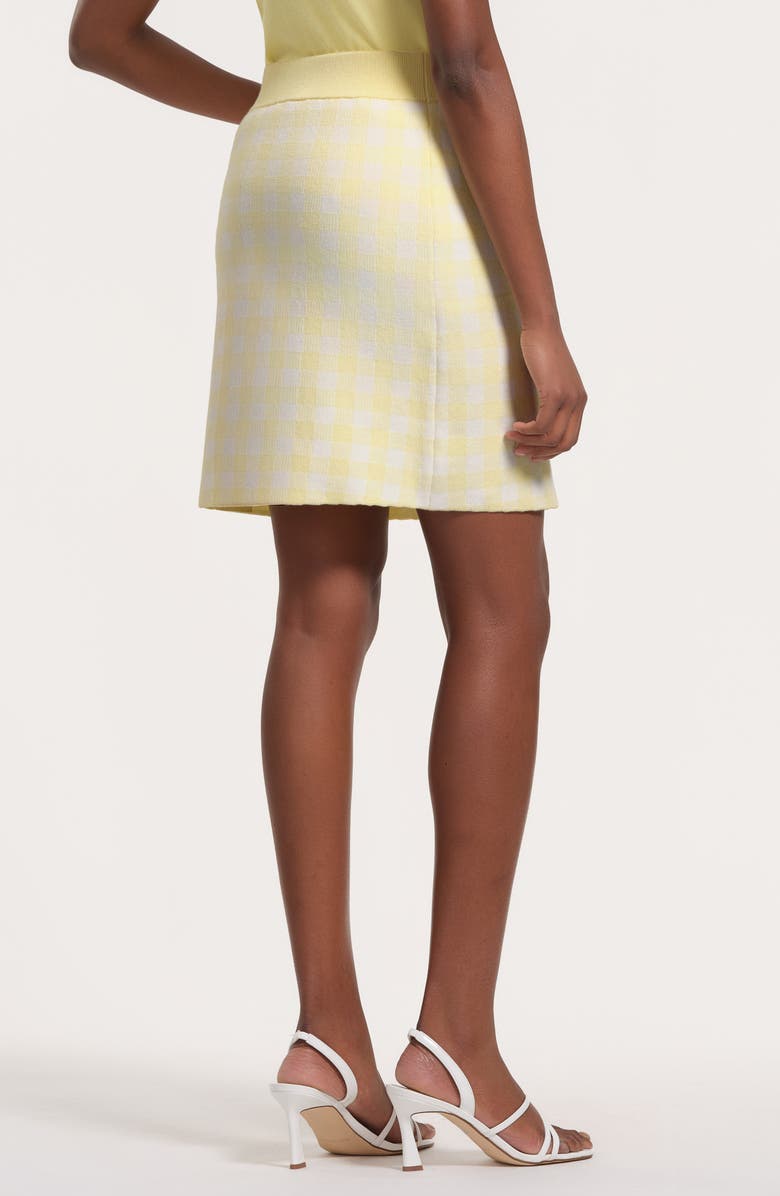 Isaac Mizrahi New York Gingham Sweater Skirt, Alternate, color, White Multi