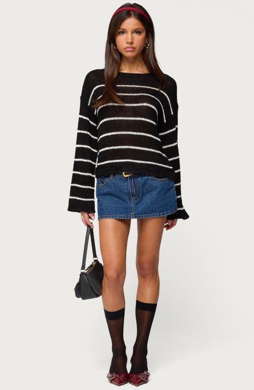 Edikted Stripe Drop Shoulder Sweater In Multi