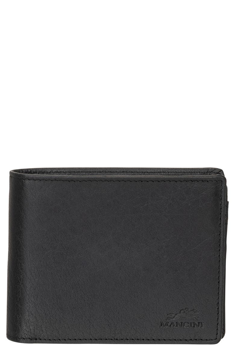 Mancini Buffalo RFID Center Wing Wallet, Main, color, Black