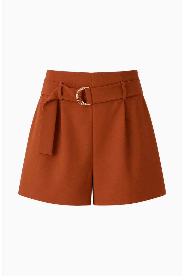 High-Rise Tailored Shorts with Removable Belt, Alternate, color, Chedron