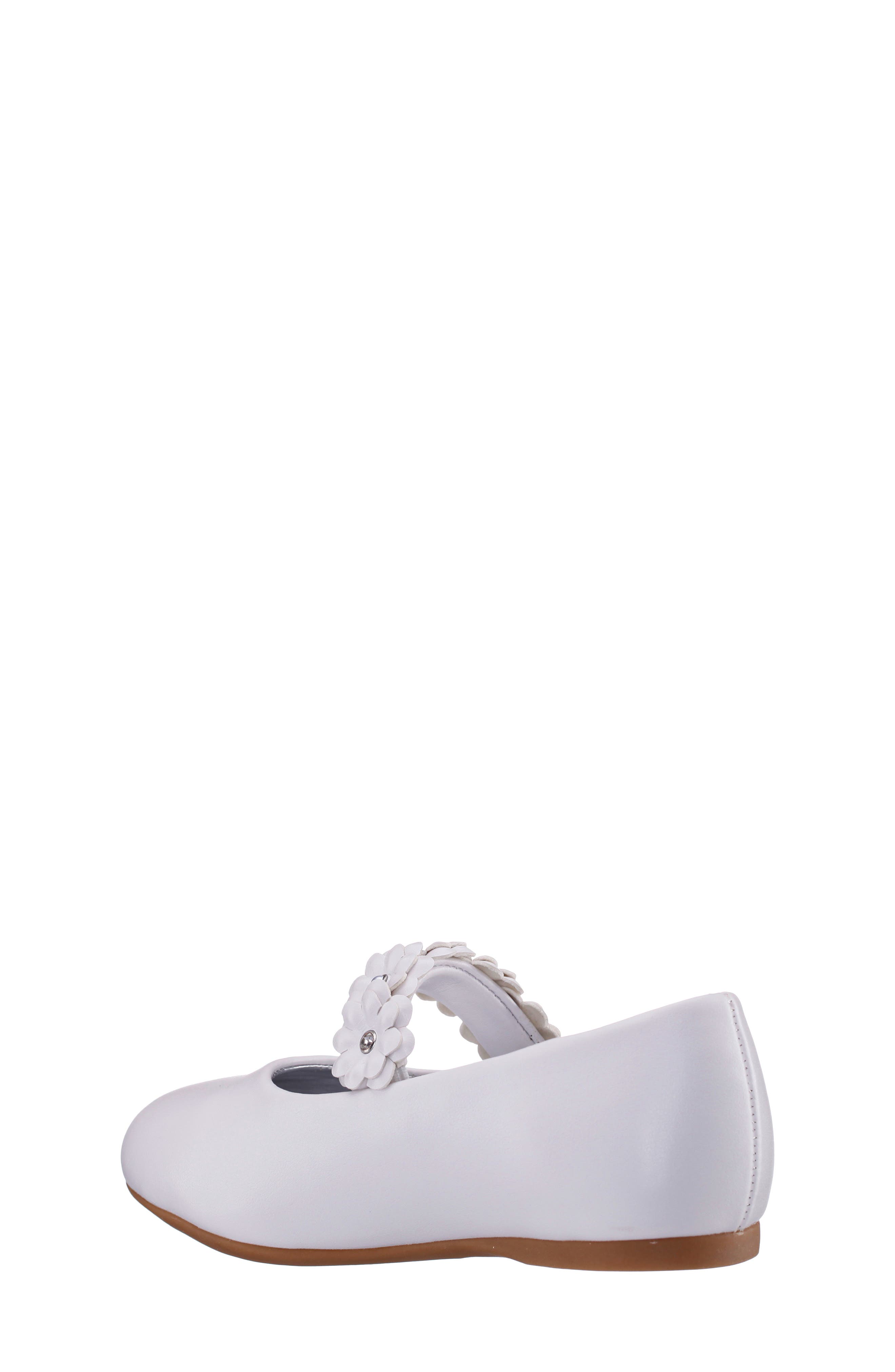 Kids' Rozy Flat, Alternate, color, WHITE SMOOTH