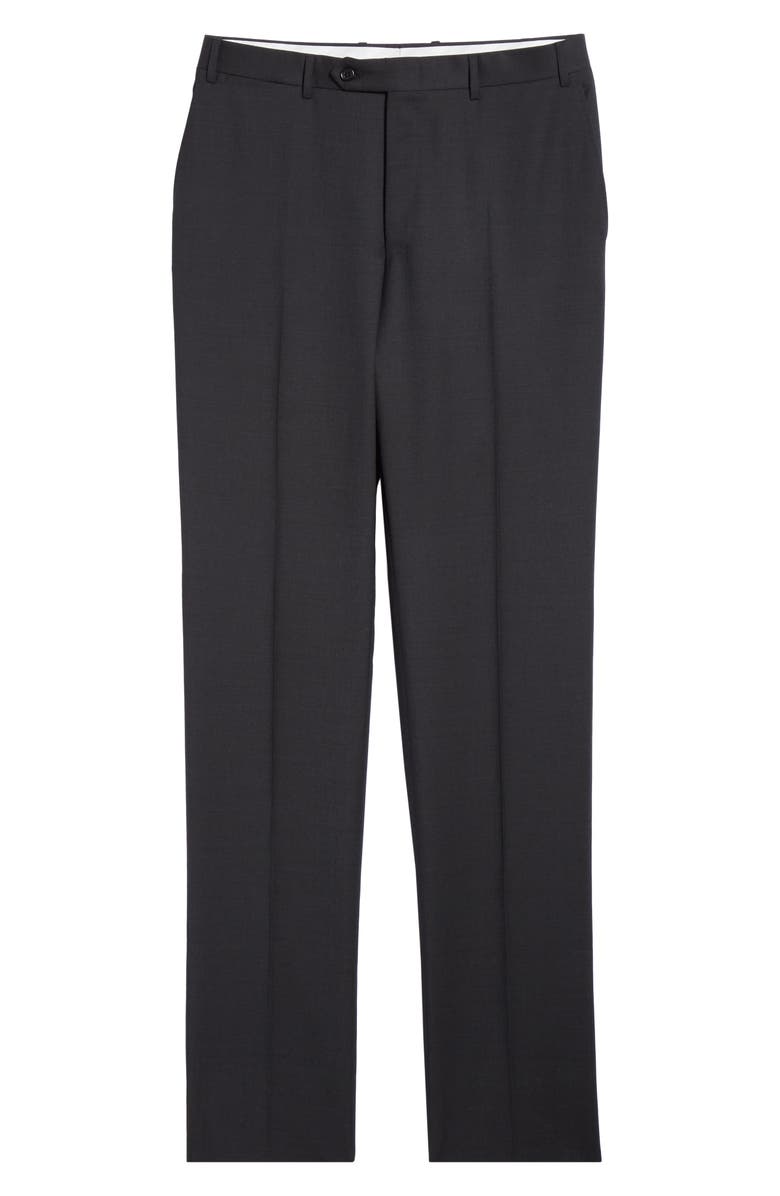 Canali Flat Front Dot Wool Dress Pants, Alternate, color, 