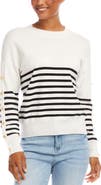 Karen Kane Stripe Button Detail Sweater