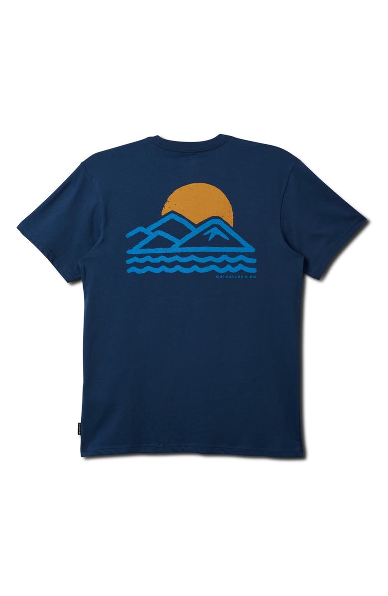 Quiksilver Blue Lines Graphic T-Shirt, Alternate, color, Navy