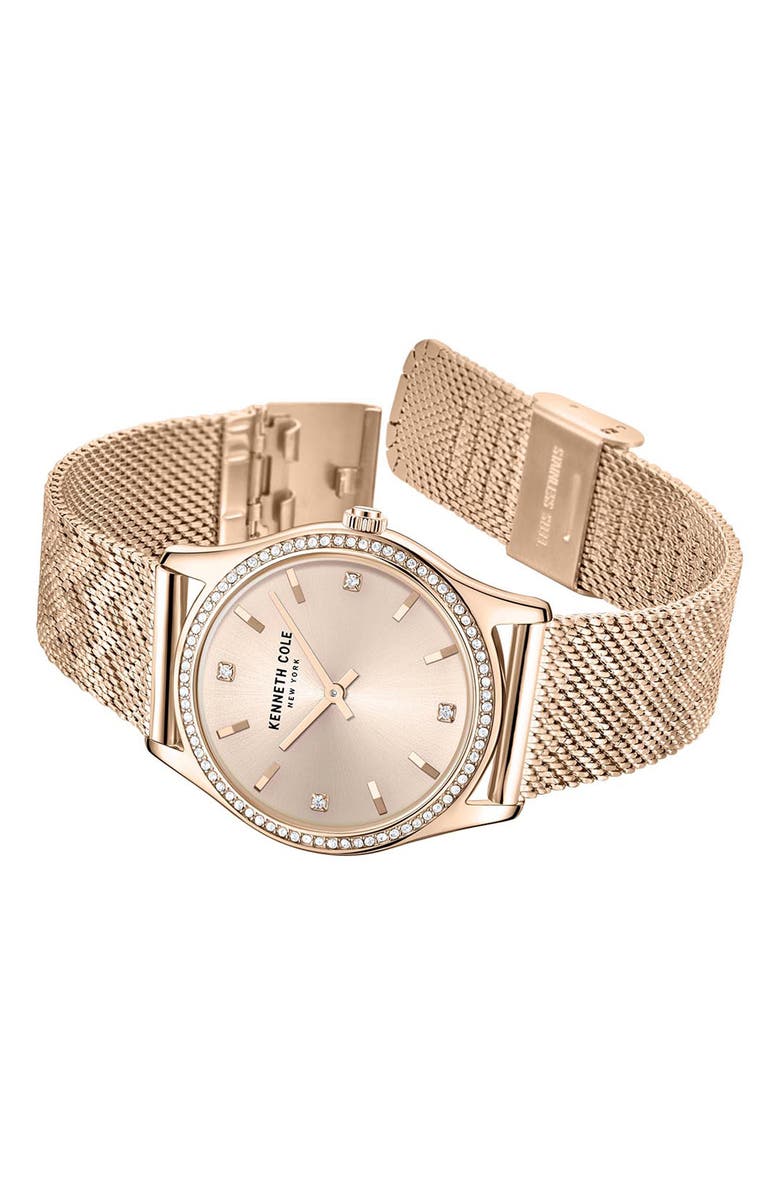 Kenneth Cole Classic Slim Mesh Strap Watch, 34mm, Alternate, color,