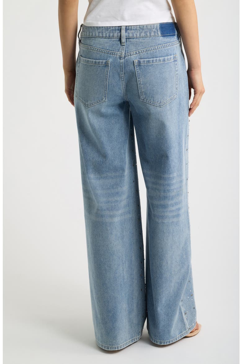 Mixed Stone Low Rise Wide Leg Jeans, Alternate, color, MEDIUM VINTAGE WASH