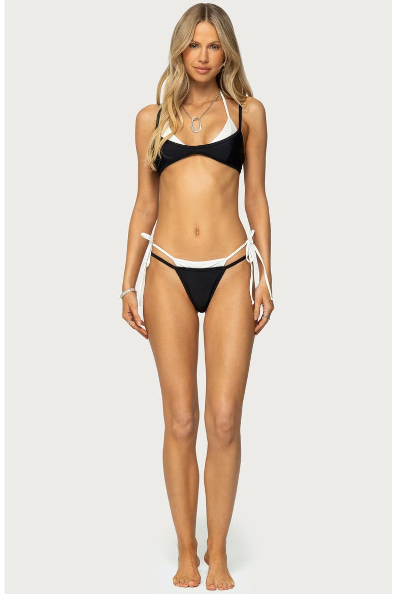 Jessica Layered Bikini Top, Alternate, color, BLACK-AND-WHITE