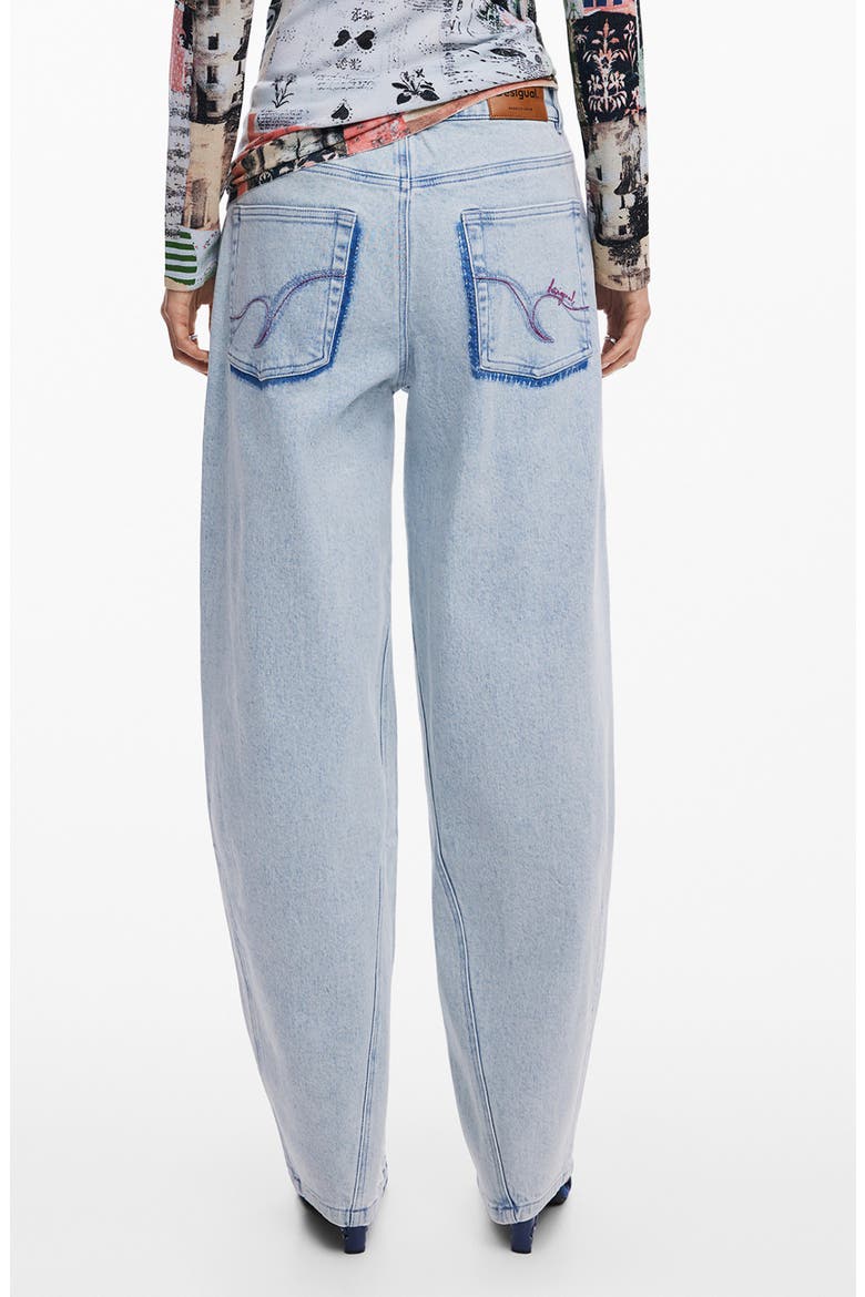Barrel Leg Jeans, Alternate, color, LIGHT BLUE