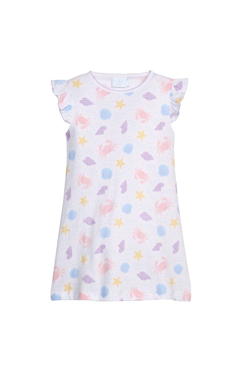 Little English Kids' Printed Angel Sleeve Dress, Main, color, Sea Shells
