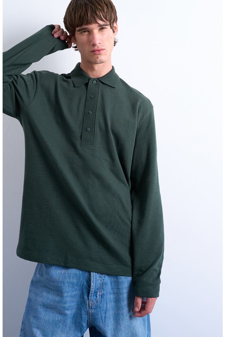 Textured Long Sleeve Polo (Men) | Nordstromrack