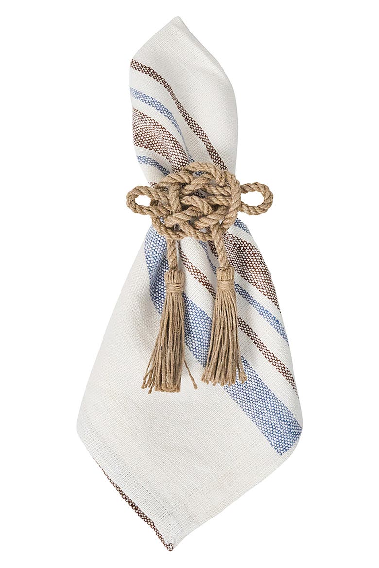 Danish Stripe Set of 4 Napkins, Alternate, color, TAUPE