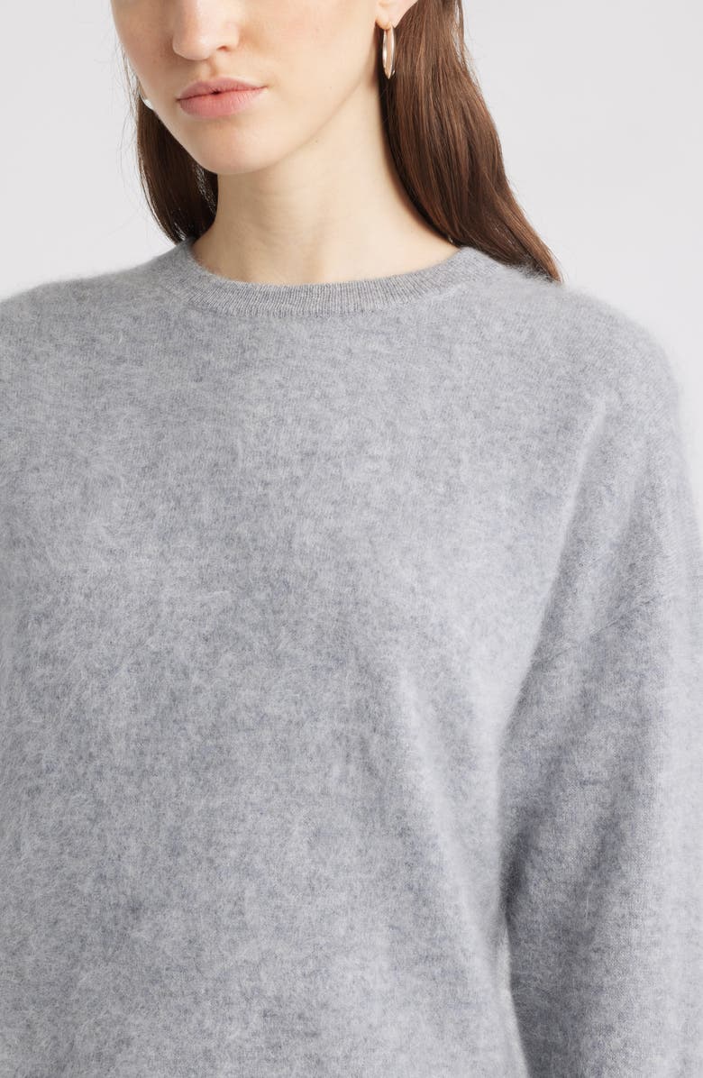 Nordstrom Brushed Cashmere Sweater, Alternate, color, Grey Snow Heather