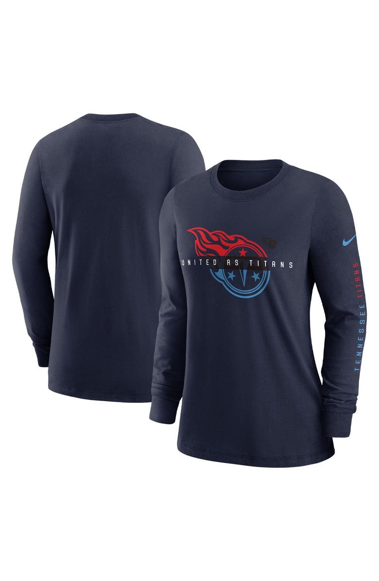 Nike Women's Nike Navy Tennessee Titans Prime Split Long Sleeve T-Shirt, Alternate, color,