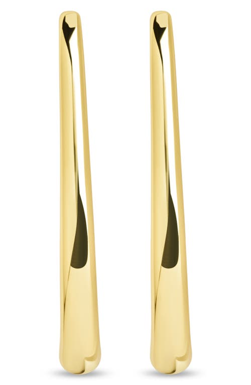 Sterling Forever Azalea Thin Tube Hoop Earrings In Gold