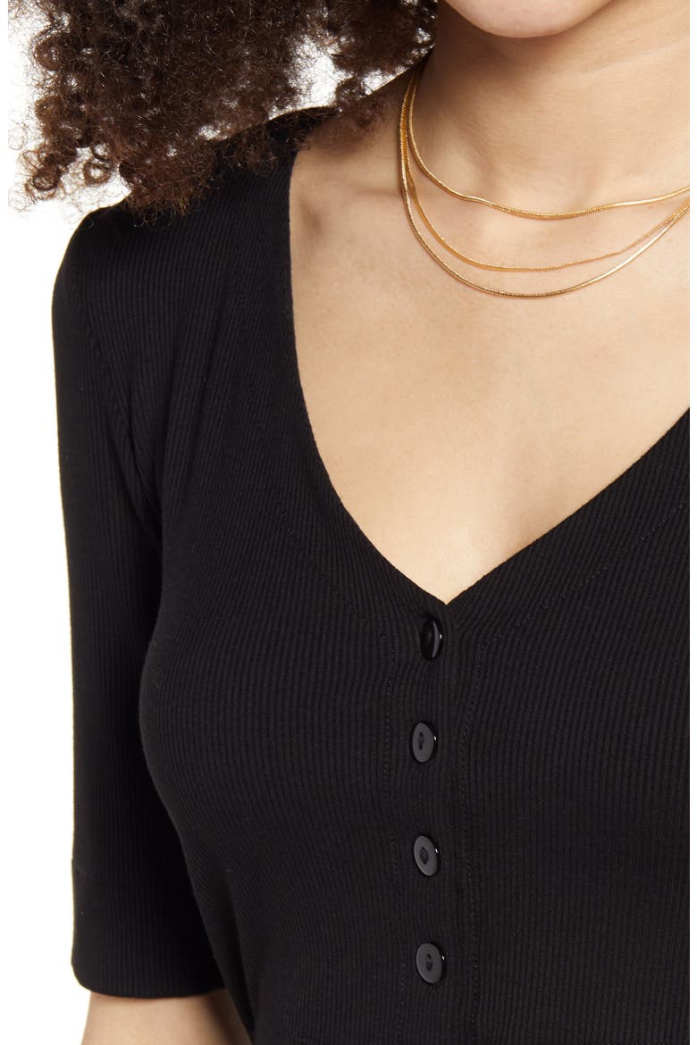 Cutout Rib Dress, Alternate, color, BLACK