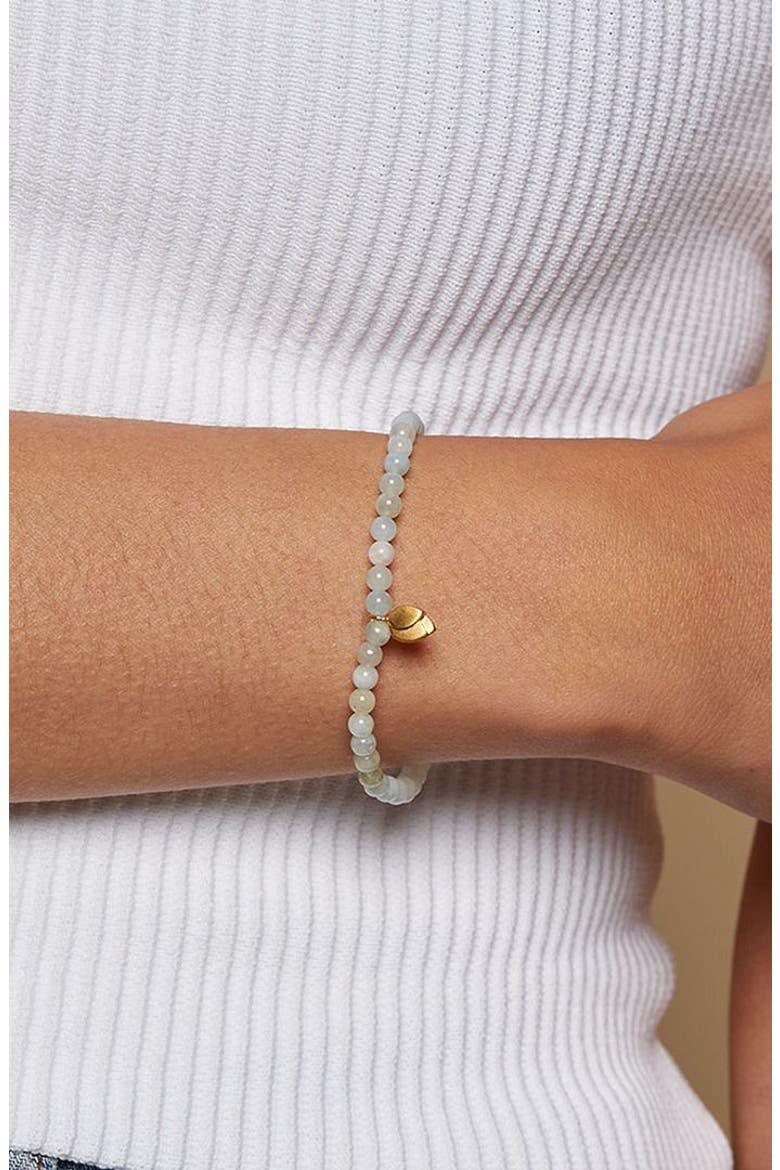 Tranquil Journey Lotus Aquamarine Gemstone Bracelet, Alternate, color, Blue