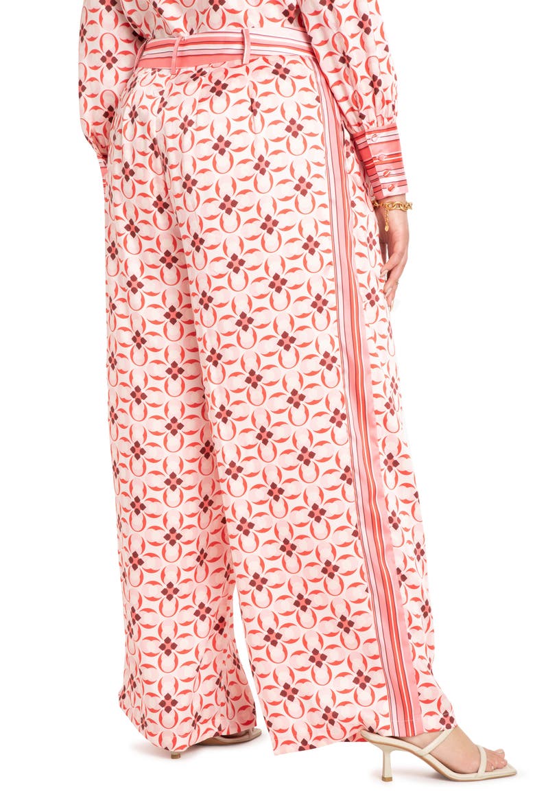 Floral High Waist Wide Leg Trousers, Alternate, color, RARE AS A GEM/ STRIPE