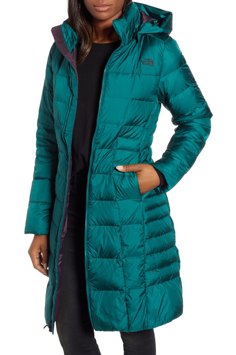 Metropolis III Water Repellent 550 Fill Power Down Hooded Parka, Main, color, BOTANICAL GARDEN GREEN