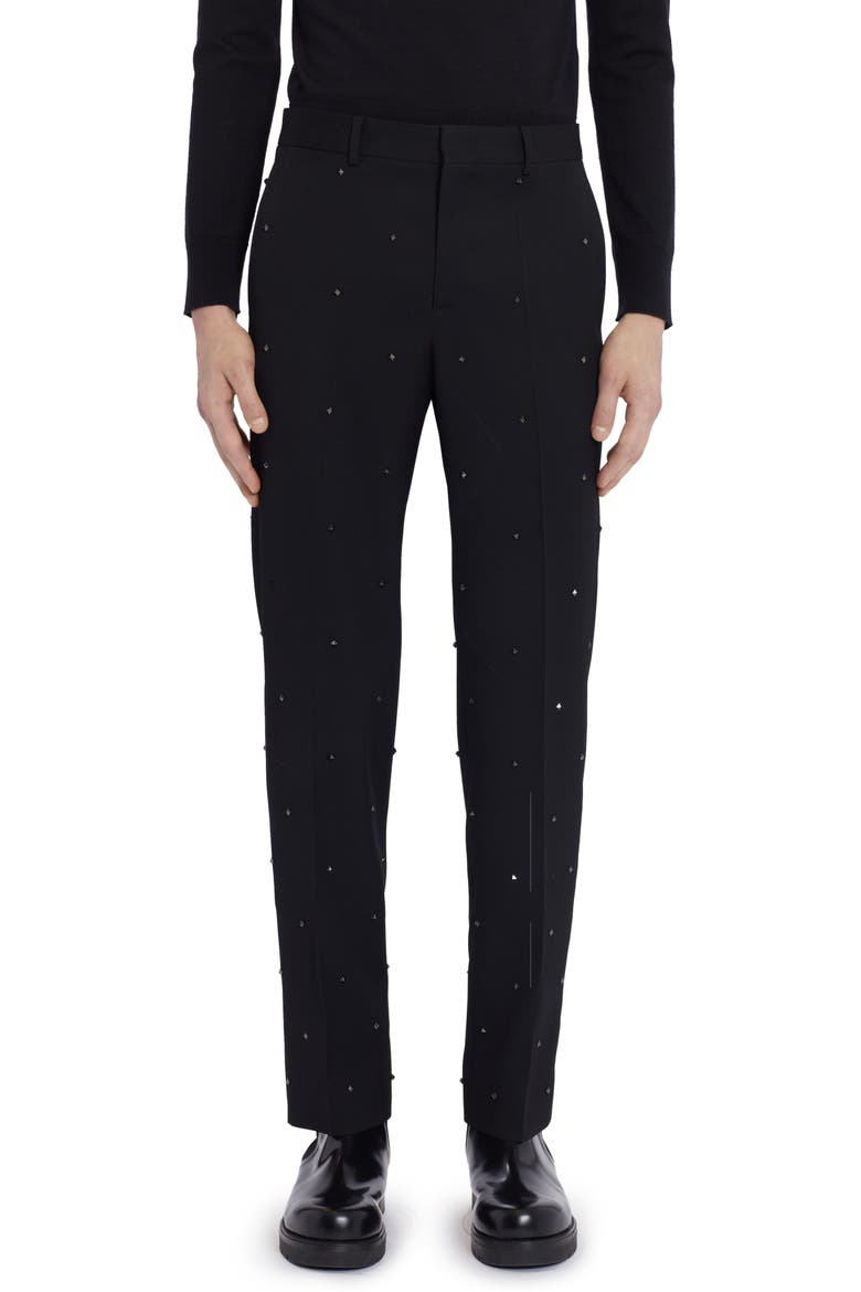 Rockstud Wool Pants, Main, color, 0NO - NERO