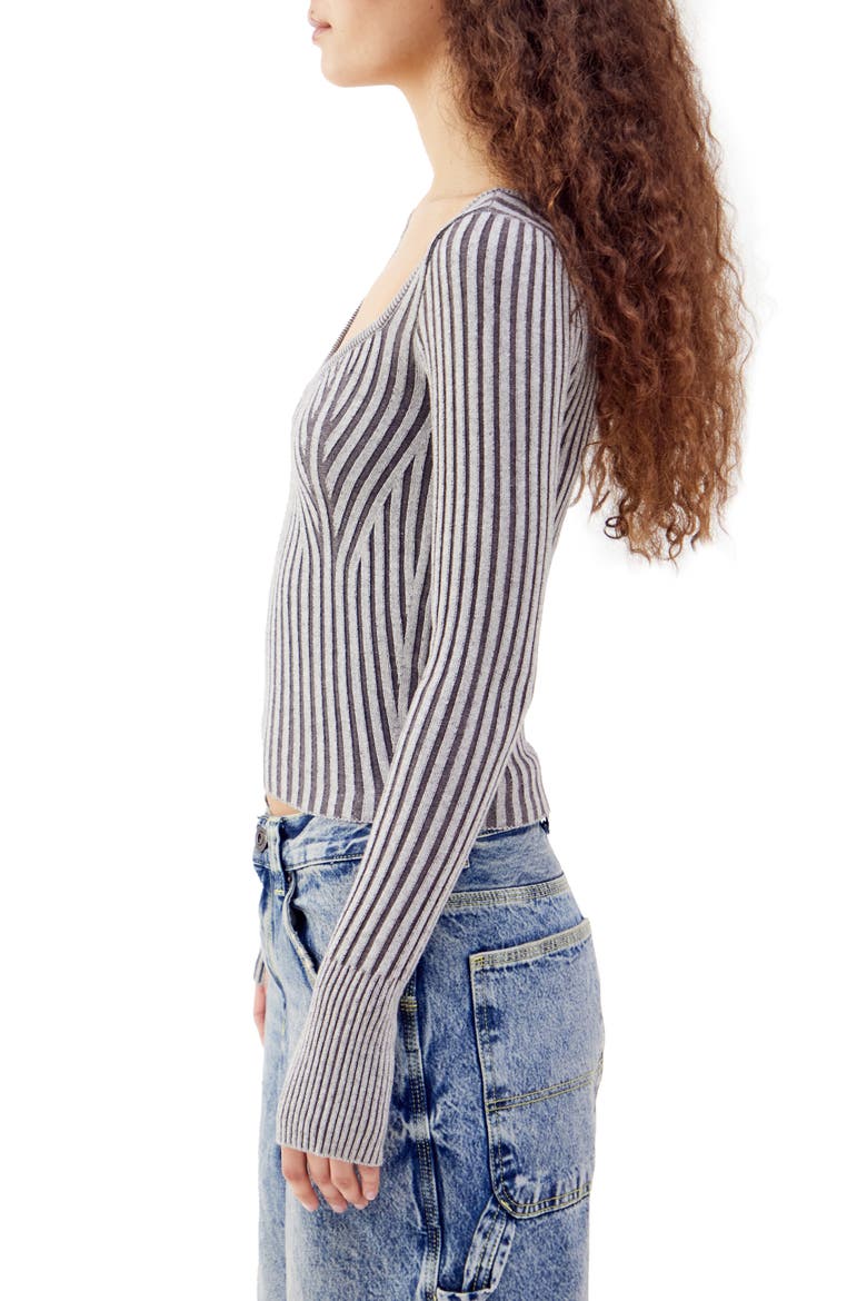 Phoebe Plaited Rib Knit Sweater, Alternate, color, LIGHT GREY