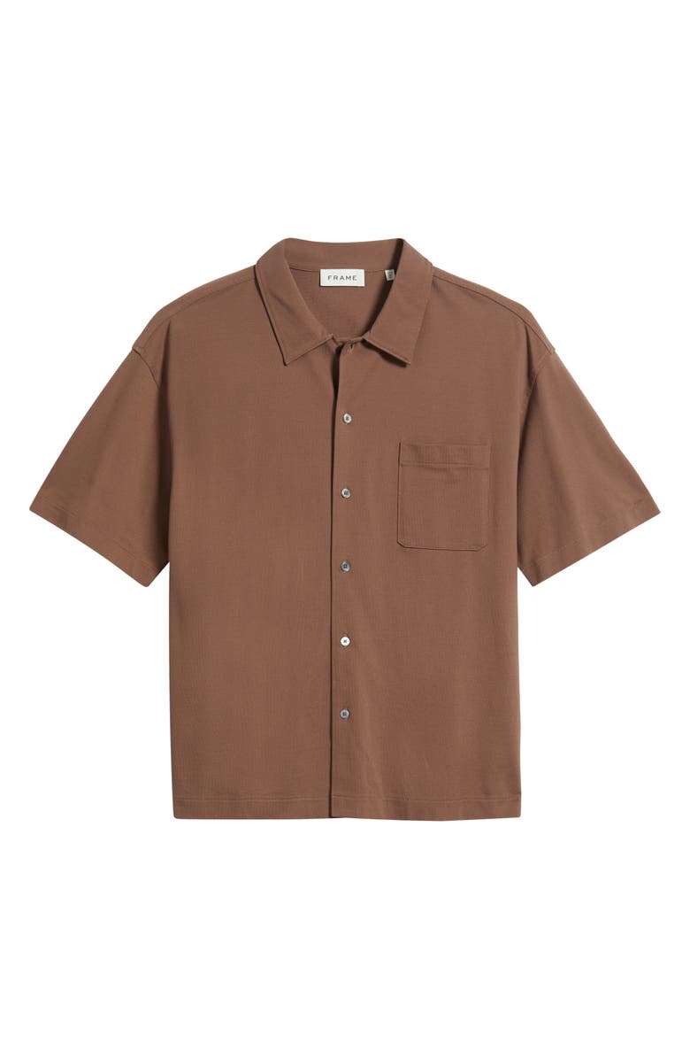 FRAME Short Sleeve Piqué Button-Up Shirt, Alternate, color, Mauve