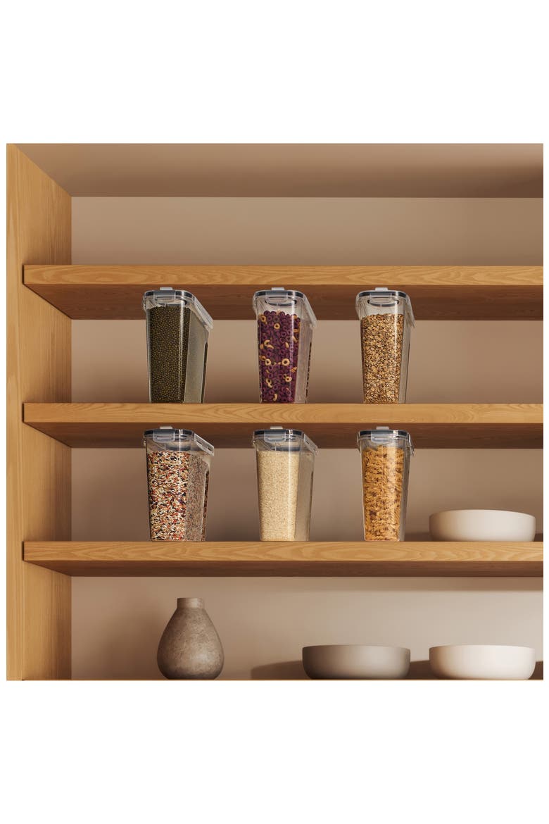 6-Pack Airtight Cereal Storage Containers, Alternate, color, CLEAR