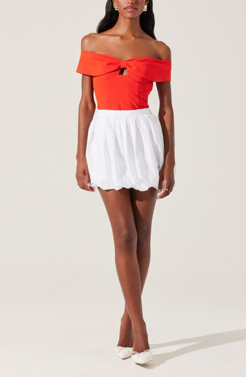 Astr The Label Telayna Off The Shoulder Top In Orange Red