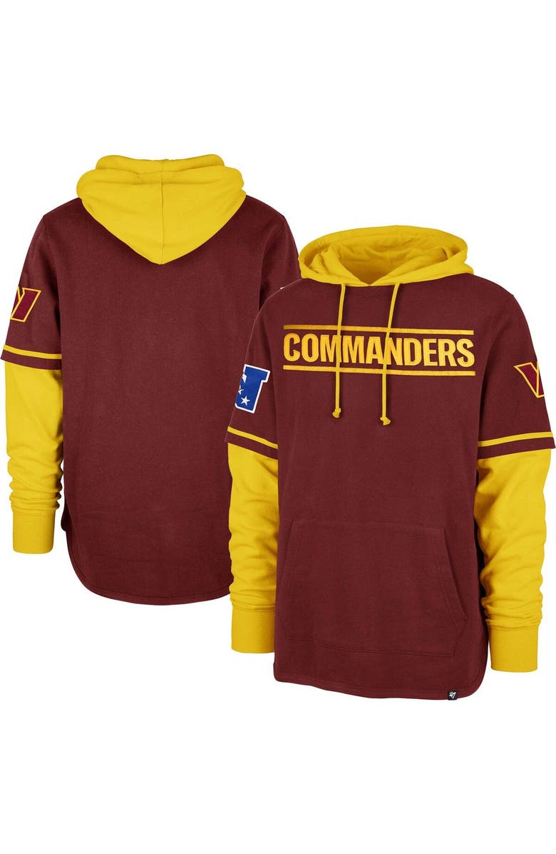 '47 Men's '47 Burgundy Washington Commanders Shortstop Pullover Hoodie, Main, color, Burgundy