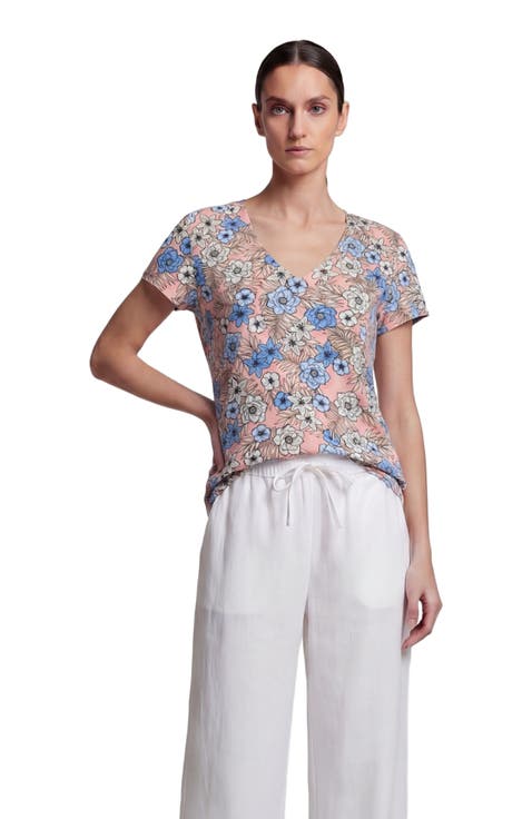 Tropical Mix Womens V-neck Printed Top
