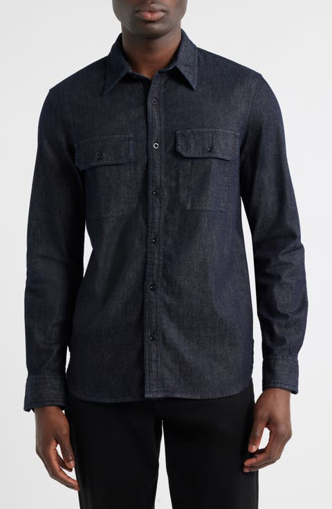 Aiden Denim Utility Button-Up Shirt
