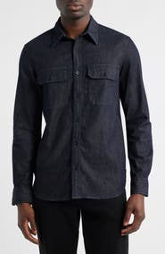 AG Aiden Denim Utility Button-Up Shirt