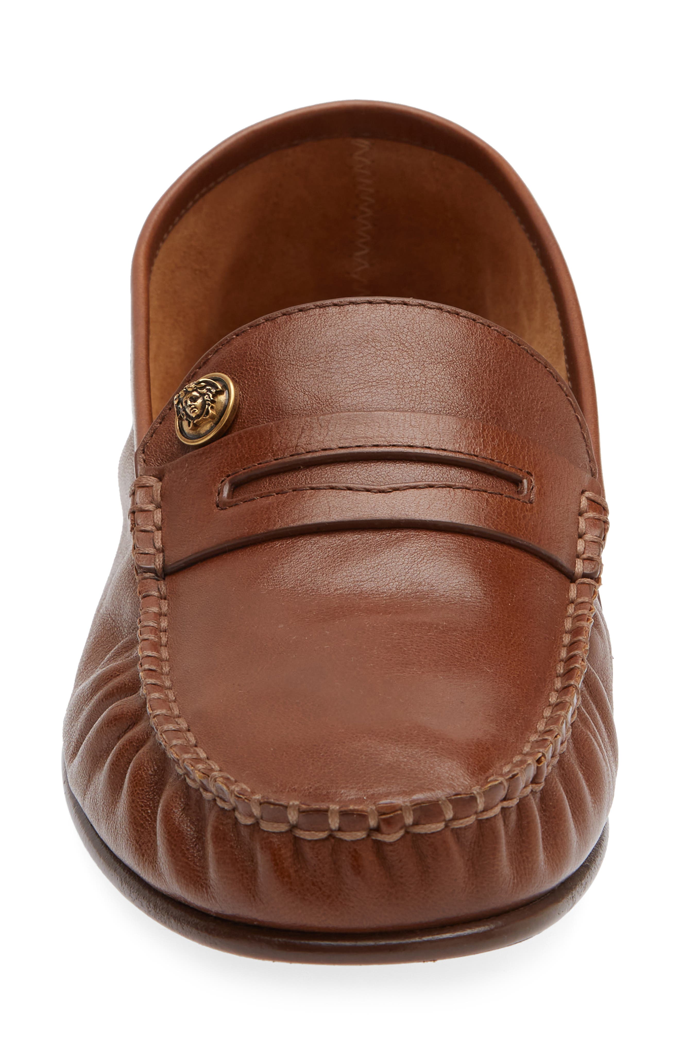 Versace Medusa Penny Loafer, Alternate, color, Rovere-Gold