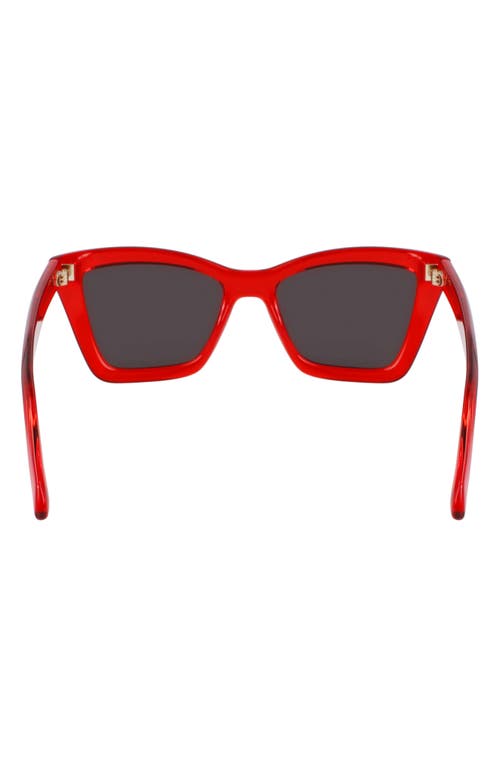 Ferragamo 53mm Rectangualr Sunglasses In Transparent Red