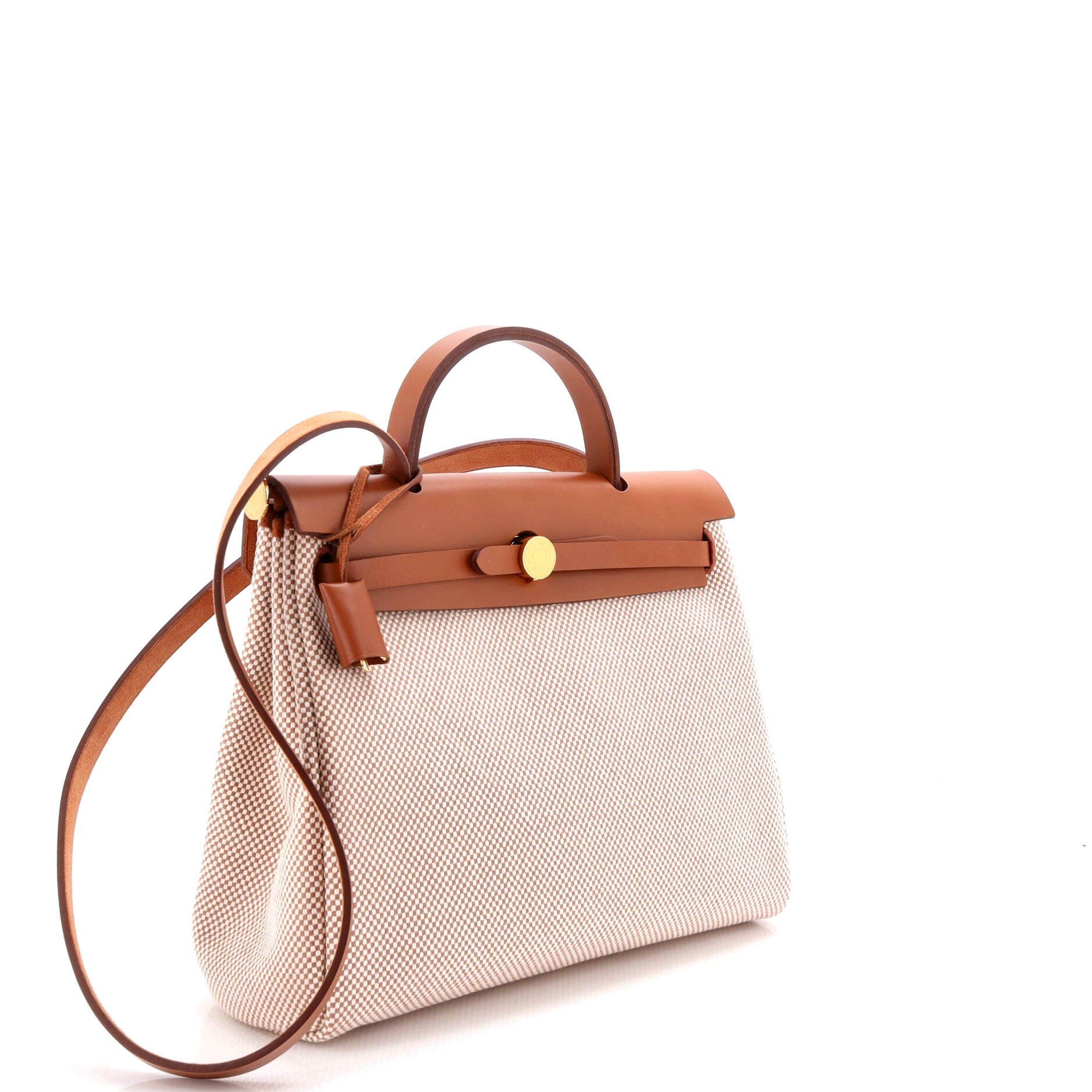 Pre-Owned Hermes Herbag Zip Criss Viking Toile and Leather 31, Alternate, color, 