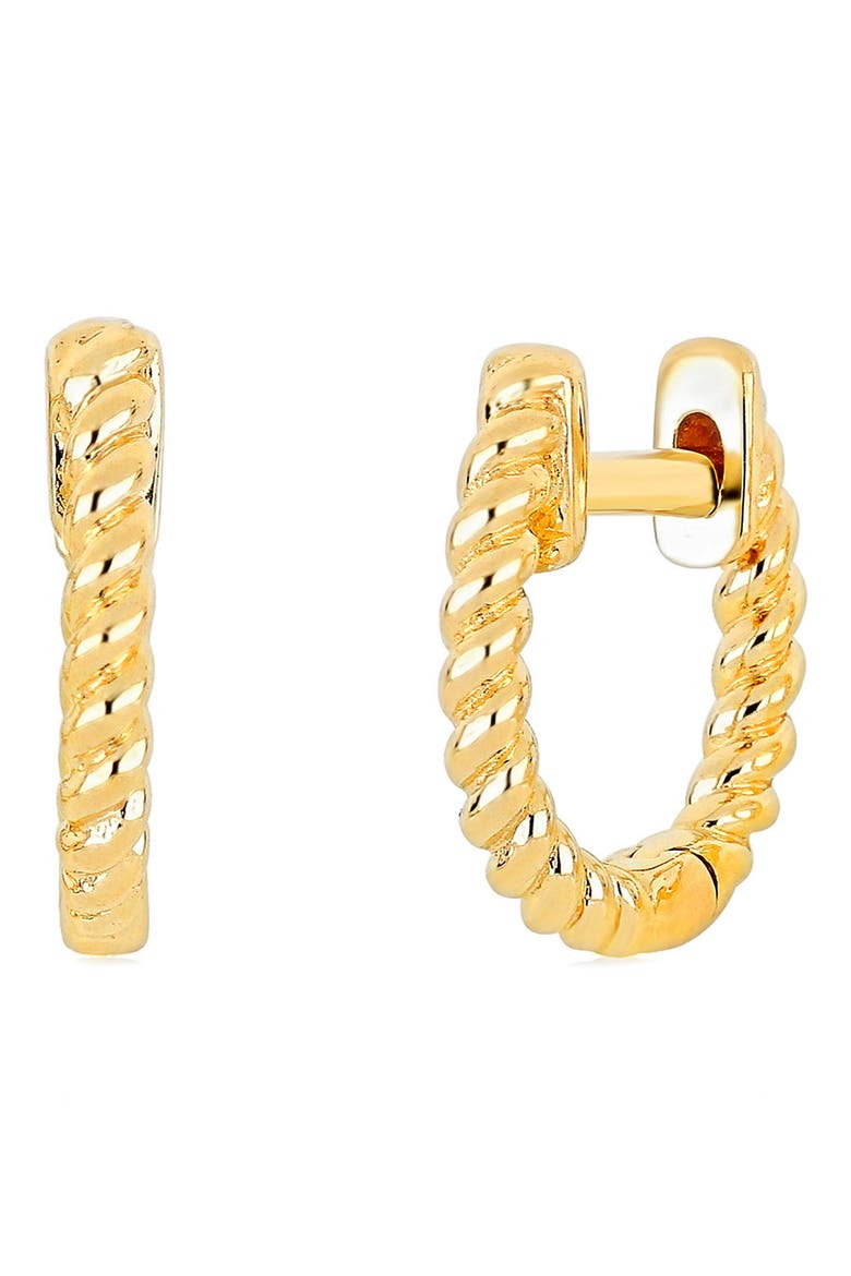 Gold Twist Single Huggie Hoop Earring, Main, color, 14K YELLOW GOLD