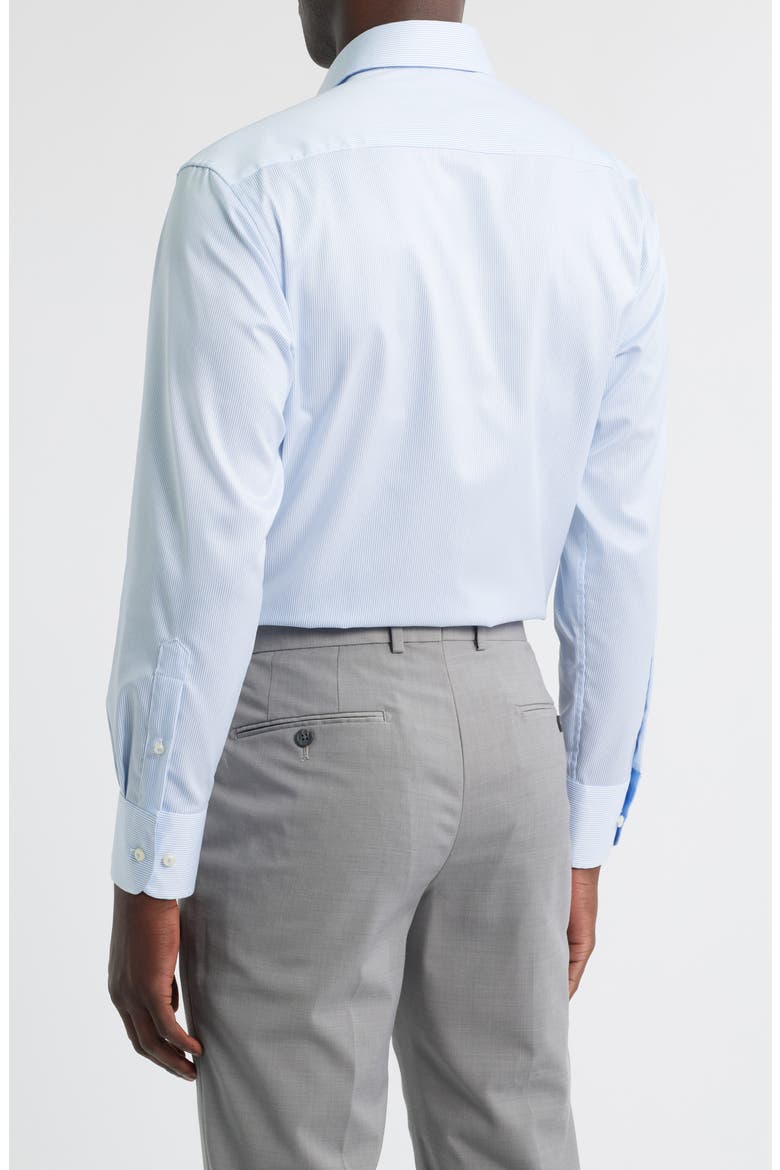 Luxury Modern Fit Micro Stripe Non-Iron Dress Shirt, Alternate, color, SKY