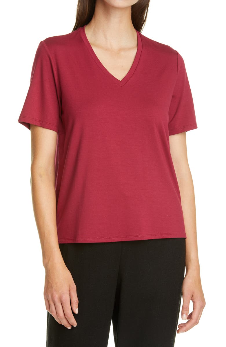 Eileen Fisher V-Neck T-Shirt, Main, color, 