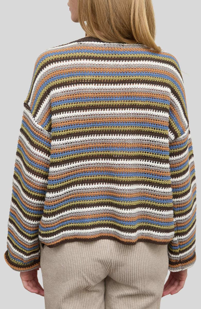 Blu Pepper Mulitcolor Stripe Sweater, Alternate, color, Brown Multi