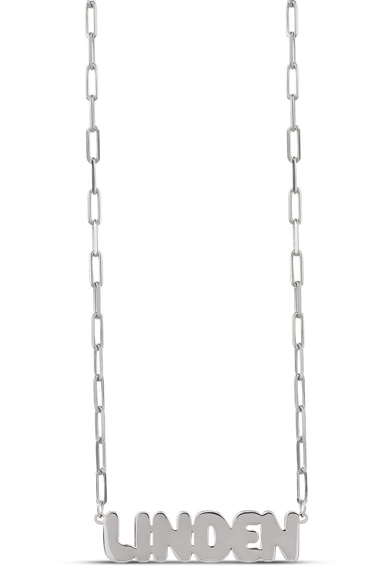 Bubble Letter Script Necklace, Main, color, SILVER
